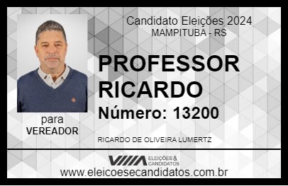 Candidato PROFESSOR RICARDO 2024 - MAMPITUBA - Eleições