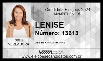 Candidato LENISE 2024 - MAMPITUBA - Eleições