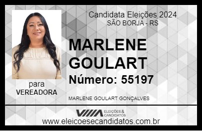 Candidato MARLENE GOULART 2024 - SÃO BORJA - Eleições