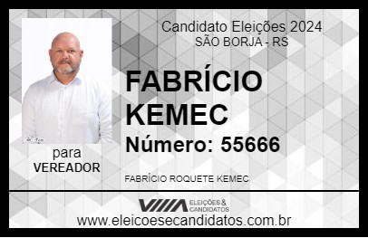 Candidato FABRÍCIO KEMEC 2024 - SÃO BORJA - Eleições