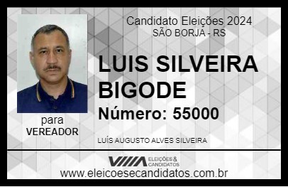 Candidato LUIS SILVEIRA  BIGODE  2024 - SÃO BORJA - Eleições