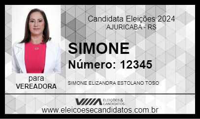 Candidato SIMONE 2024 - AJURICABA - Eleições