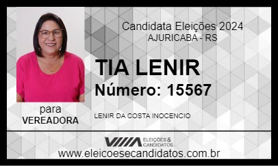 Candidato TIA LENIR 2024 - AJURICABA - Eleições