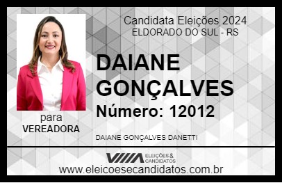 Candidato DAIANE GONÇALVES 2024 - ELDORADO DO SUL - Eleições