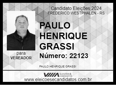 Candidato PAULO HENRIQUE GRASSI 2024 - FREDERICO WESTPHALEN - Eleições