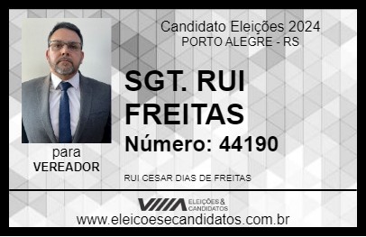 Candidato SGT. RUI FREITAS 2024 - PORTO ALEGRE - Eleições