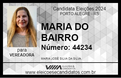 Candidato MARIA DO BAIRRO 2024 - PORTO ALEGRE - Eleições