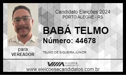 Candidato BABÁ TELMO 2024 - PORTO ALEGRE - Eleições