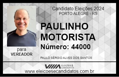 Candidato PAULINHO MOTORISTA 2024 - PORTO ALEGRE - Eleições