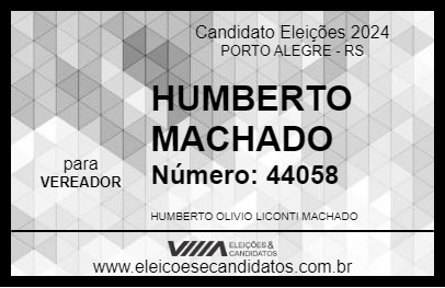 Candidato HUMBERTO MACHADO 2024 - PORTO ALEGRE - Eleições