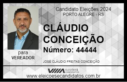 Candidato CLÁUDIO CONCEIÇÃO 2024 - PORTO ALEGRE - Eleições