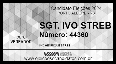 Candidato SGT. IVO STREB 2024 - PORTO ALEGRE - Eleições