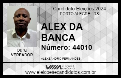 Candidato ALEX DA BANCA 2024 - PORTO ALEGRE - Eleições