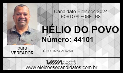 Candidato HÉLIO DO POVO 2024 - PORTO ALEGRE - Eleições