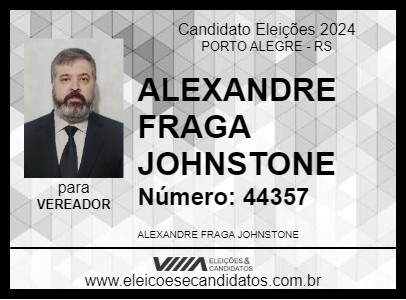 Candidato ALEXANDRE FRAGA JOHNSTONE 2024 - PORTO ALEGRE - Eleições