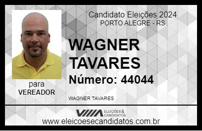 Candidato WAGNER TAVARES 2024 - PORTO ALEGRE - Eleições