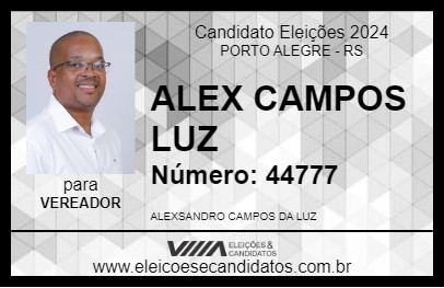 Candidato ALEX CAMPOS LUZ 2024 - PORTO ALEGRE - Eleições