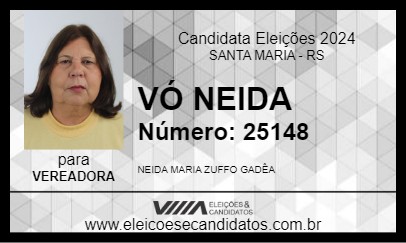 Candidato VÓ NEIDA 2024 - SANTA MARIA - Eleições