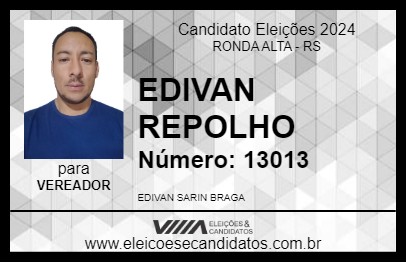 Candidato EDIVAN  REPOLHO  2024 - RONDA ALTA - Eleições