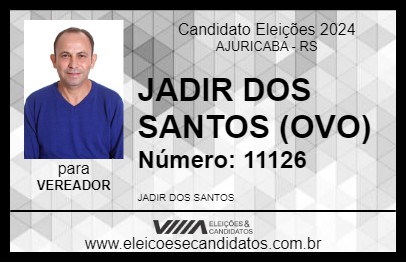 Candidato JADIR DOS SANTOS (OVO) 2024 - AJURICABA - Eleições