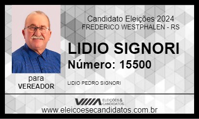 Candidato LIDIO SIGNORI 2024 - FREDERICO WESTPHALEN - Eleições