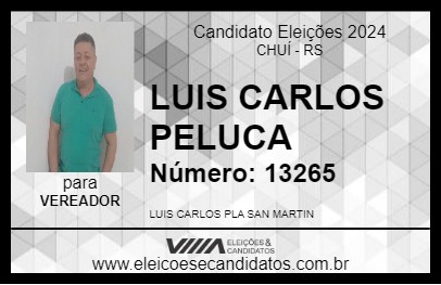 Candidato LUIS CARLOS PELUCA 2024 - CHUÍ - Eleições