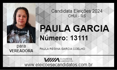 Candidato PAULA GARCIA 2024 - CHUÍ - Eleições