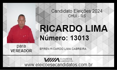 Candidato RICARDO LIMA 2024 - CHUÍ - Eleições