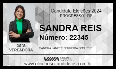 Candidato SANDRA REIS 2024 - PROGRESSO - Eleições