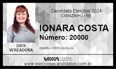 Candidato IONARA COSTA 2024 - CARAZINHO - Eleições