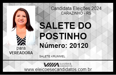 Candidato SALETE DO POSTINHO 2024 - CARAZINHO - Eleições