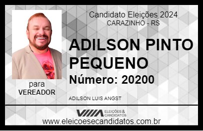 Candidato ADILSON PINTO PEQUENO 2024 - CARAZINHO - Eleições