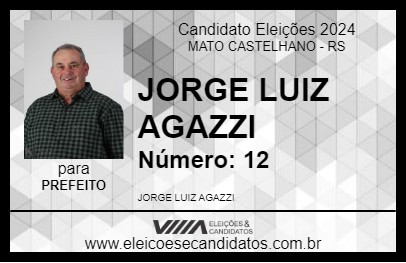 Candidato JORGE LUIZ AGAZZI 2024 - MATO CASTELHANO - Eleições