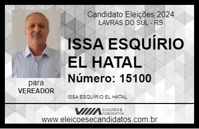 Candidato ISSA ESQUÍRIO EL HATAL 2024 - LAVRAS DO SUL - Eleições