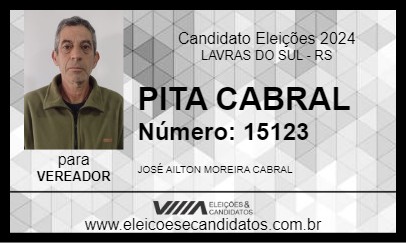 Candidato PITA CABRAL 2024 - LAVRAS DO SUL - Eleições