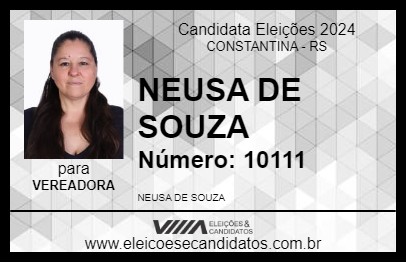 Candidato NEUSA DE SOUZA 2024 - CONSTANTINA - Eleições