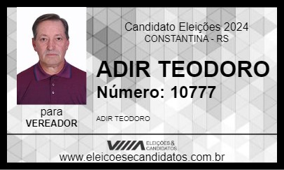 Candidato ADIR TEODORO 2024 - CONSTANTINA - Eleições