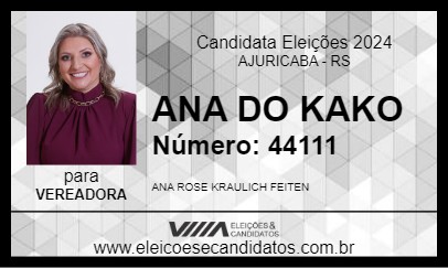 Candidato ANA DO KAKO 2024 - AJURICABA - Eleições