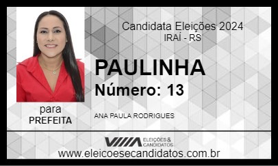 Candidato PAULINHA 2024 - IRAÍ - Eleições