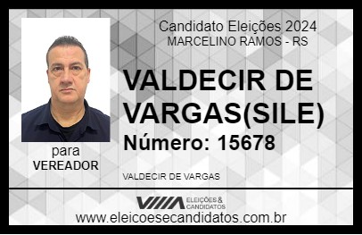 Candidato VALDECIR DE VARGAS 2024 - MARCELINO RAMOS - Eleições