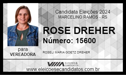 Candidato ROSE DREHER 2024 - MARCELINO RAMOS - Eleições