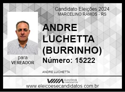 Candidato ANDRE LUCHETTA (BURRINHO) 2024 - MARCELINO RAMOS - Eleições