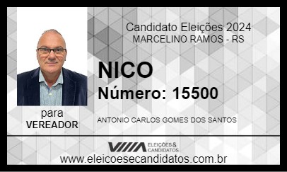 Candidato NICO 2024 - MARCELINO RAMOS - Eleições