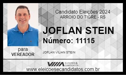 Candidato JOFLAN STEIN 2024 - ARROIO DO TIGRE - Eleições