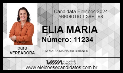 Candidato ELIA MARIA 2024 - ARROIO DO TIGRE - Eleições