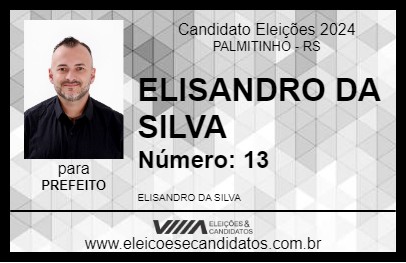 Candidato ELISANDRO DA SILVA 2024 - PALMITINHO - Eleições