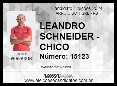 Candidato LEANDRO SCHNEIDER - CHICO 2024 - ARROIO DO TIGRE - Eleições