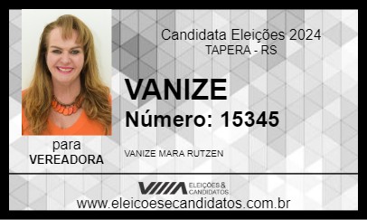 Candidato VANIZE 2024 - TAPERA - Eleições