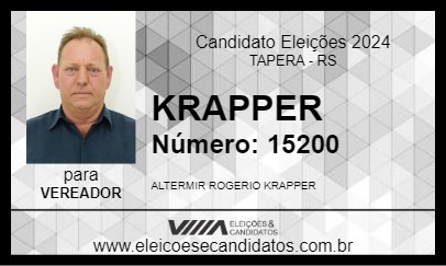 Candidato KRAPPER 2024 - TAPERA - Eleições