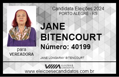 Candidato JANE BITENCOURT 2024 - PORTO ALEGRE - Eleições